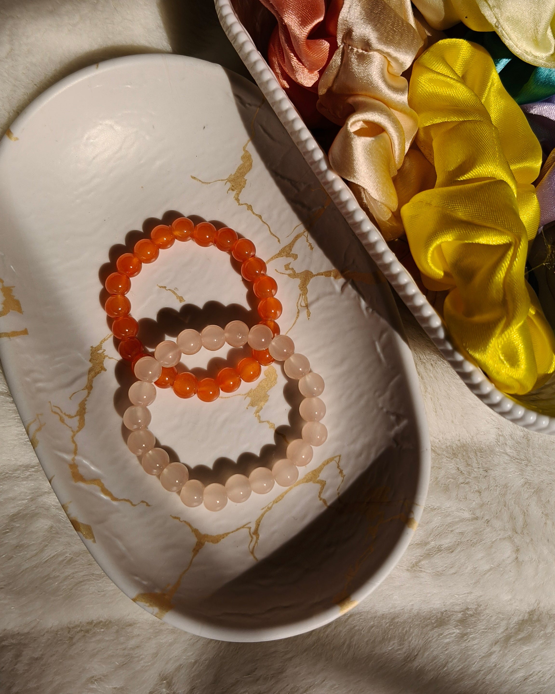 Peach Beaded Bracelets